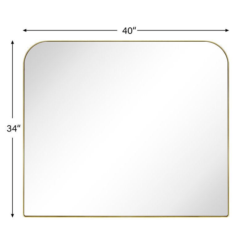 Bhargava Large  Mirror Arched Rounded Corner Wall Mirror