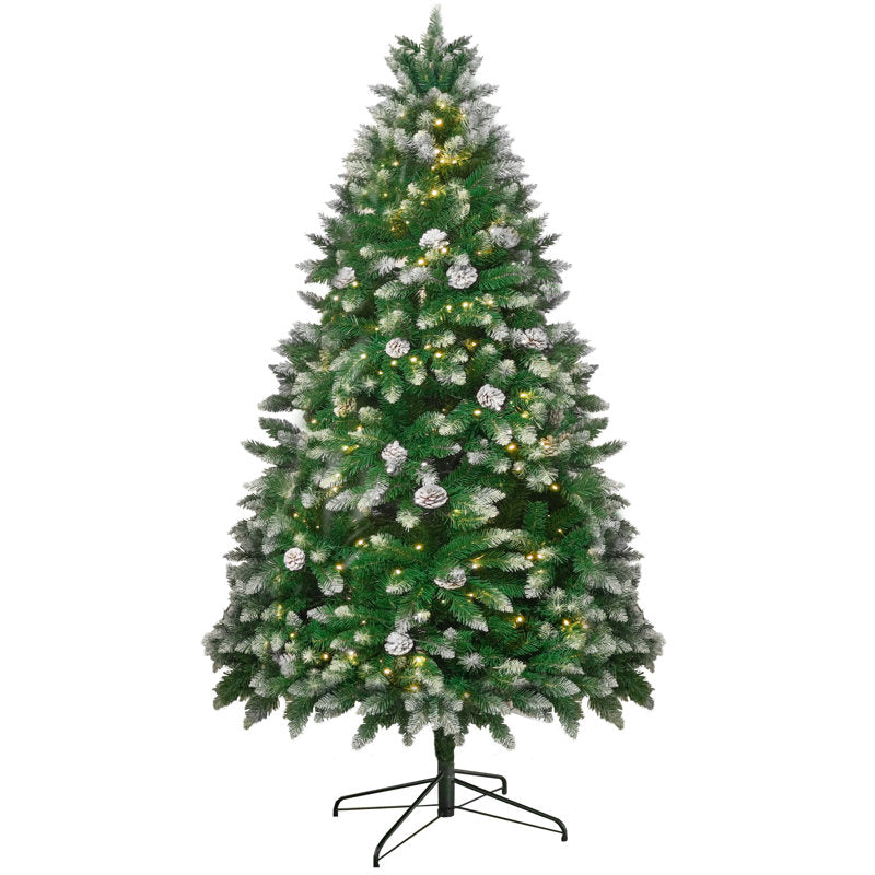 Stephanie 6' Pre-Lit Lighted Artificial Christmas Tree With Snowflakes And Pinecones