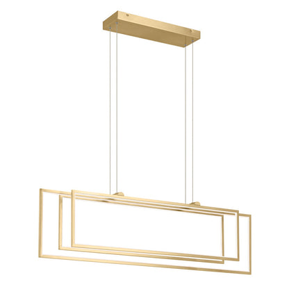 Crelin 3 - Light Rectangle LED Chandelier (Golden)