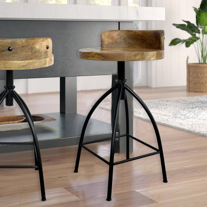 Kohlmeier Industrial Style Counter Height Stool with Adjustable Swivel Seat (open box ) only 1