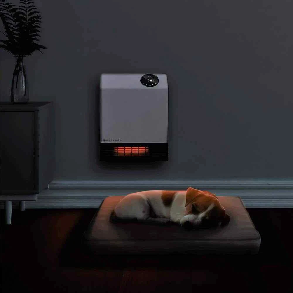Deluxe 1,000 Watt Electric Infrared Wall Mounted Heater WHITE