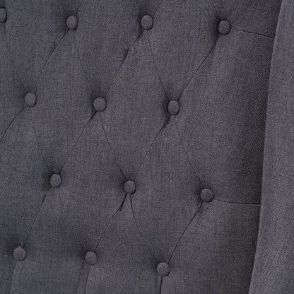Danni Lee 70.10Cm Wide Tufted Polyester Wingback Chair Dark Charcoal