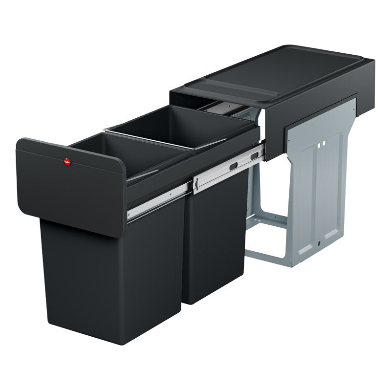 7.4 Gallon Multi-Compartments Trash and Recycling Bin Black Color