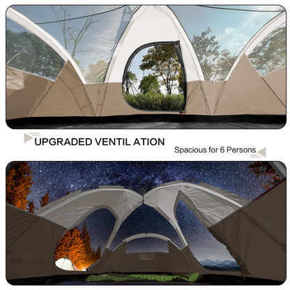 6 Person Brown Tent wayfair box 10th floor (Open Box Used Like New)