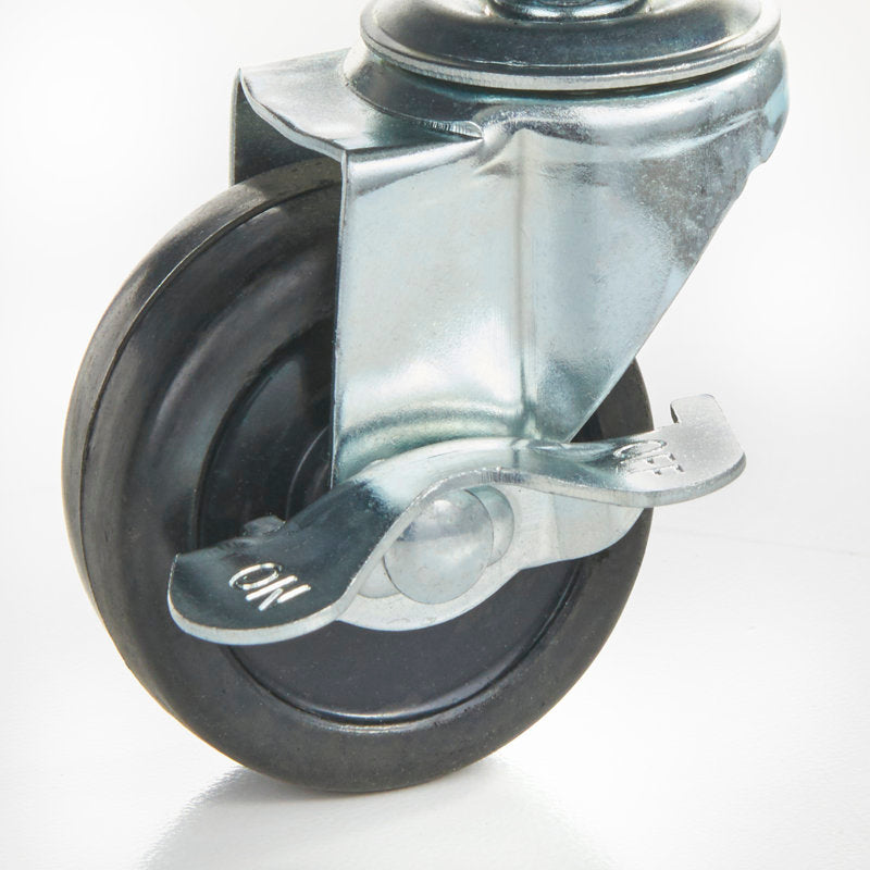 Hardiman 53.75"Kitchen Island with Locking Wheels (Black & Oak Top)