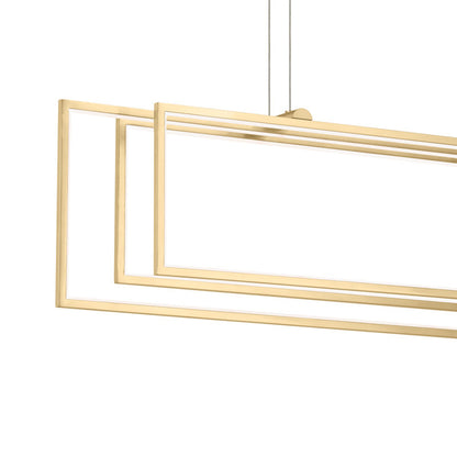 Crelin 3 - Light Rectangle LED Chandelier (Golden)