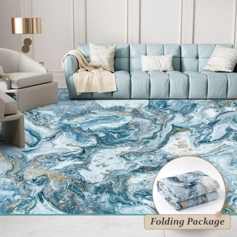 Washable Rug - Modern Artistic Style Rug for Living Room, Dining Room, Soft Short Pile Rug, Non-Slip  6 x 9