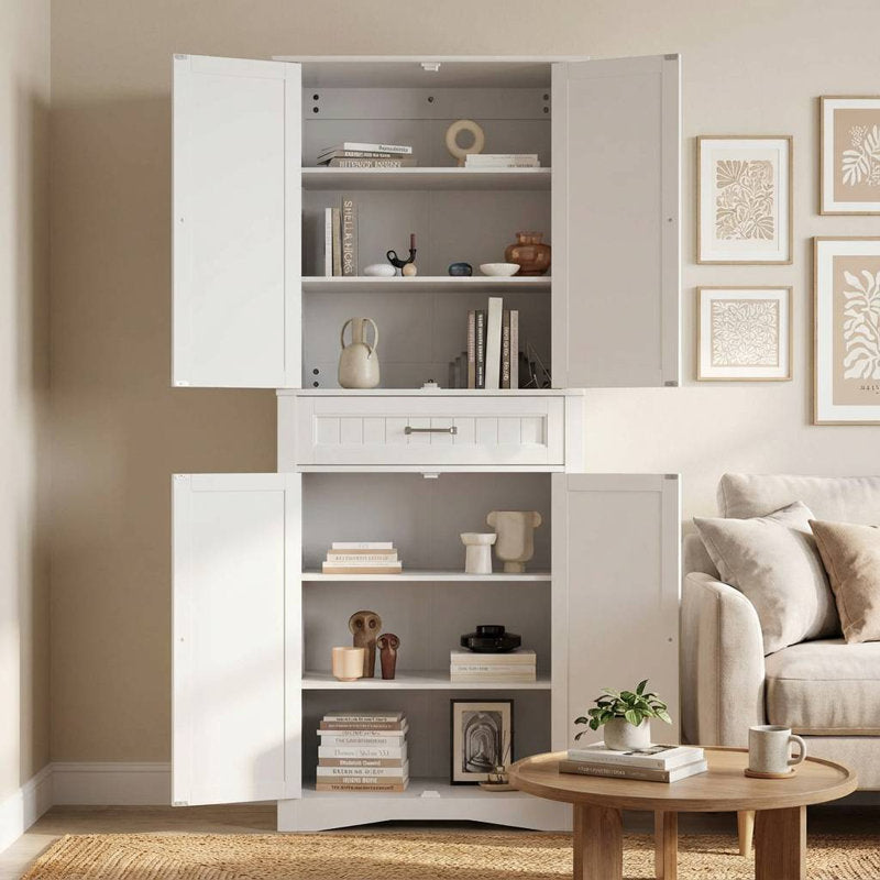 Orys 70.8" Modern Kitchen Pantry White Color