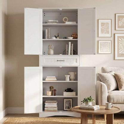 Orys 70.8" Modern Kitchen Pantry White Color