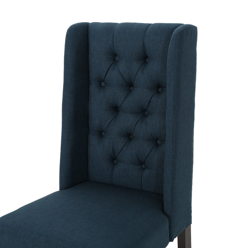 Toshia Navy Blue Upholstered Dining Chair (No Box) Set of 2 chairs