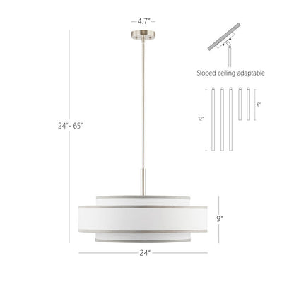 Aasim 5 - Light Shaded Drum Chandelier