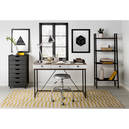 Arzilla Striped Yellow Area Rug 5x8