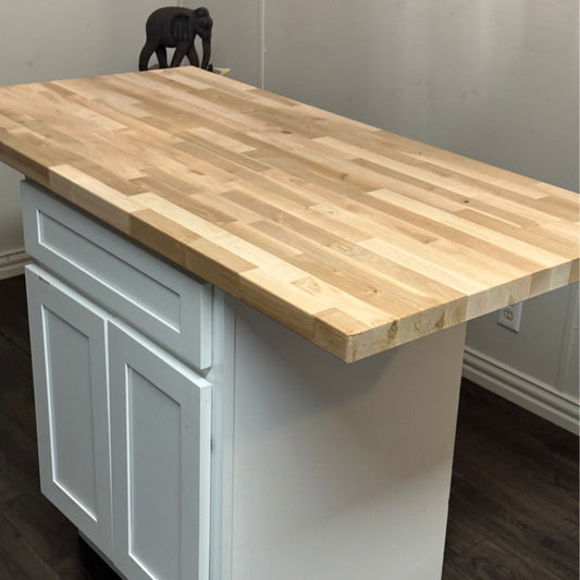 Alder Butcher Block Top Wooden Workbench 74x39 inches