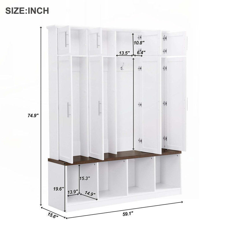 Hall Tree with Multiple Storage Space ( no box )