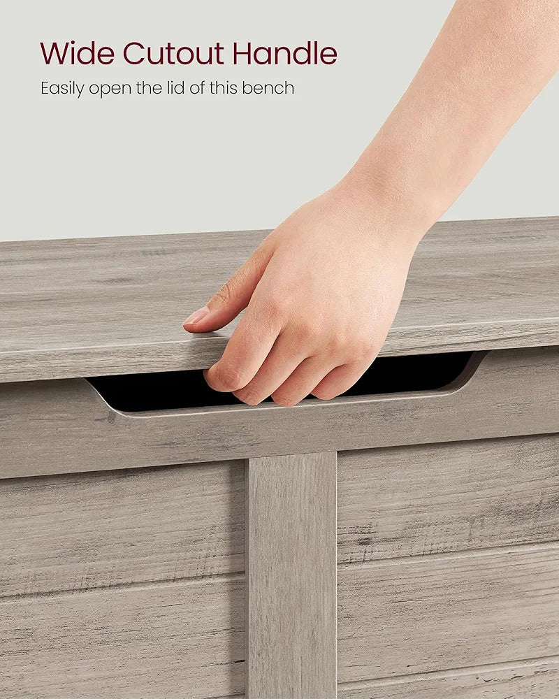 VASAGLE Storage Bench Ash Grey-Farmhouse storage 40 x 100 x 46cm