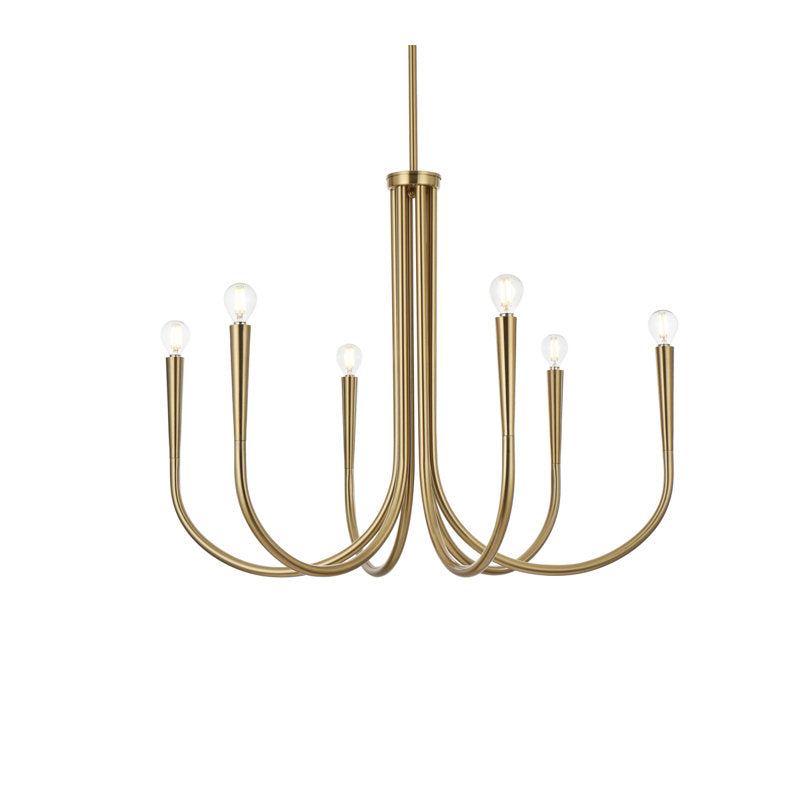 Catalena 6 Lights Dimmable Classic Traditional Golden Chandelier