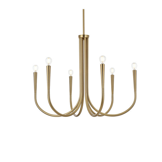 Catalena 6 Lights Dimmable Classic Traditional Golden Chandelier