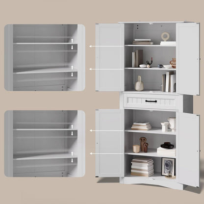 Orys 70.8" Modern Kitchen Pantry White Color