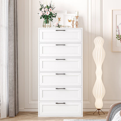 Amekia 6 Drawer 23.6" W Lingerie Warm White Color Chest