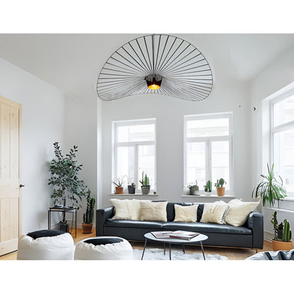 Keligo 78.8" Wide Geometric Strap Vertigo Chandelier Black