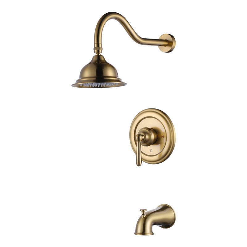 Pressure Balance Shower System 1.8 GPM Shower Faucet With Tub Spout And Brass Rough-In Valve TS09E61G