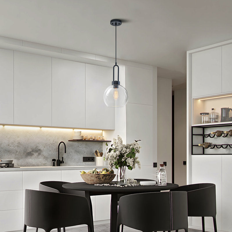 Matte black single pendant