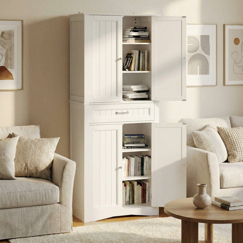 Orys 70.8" Modern Kitchen Pantry White Color