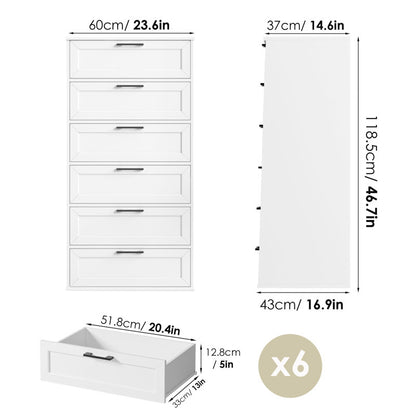Amekia 6 Drawer 23.6" W Lingerie Warm White Color Chest