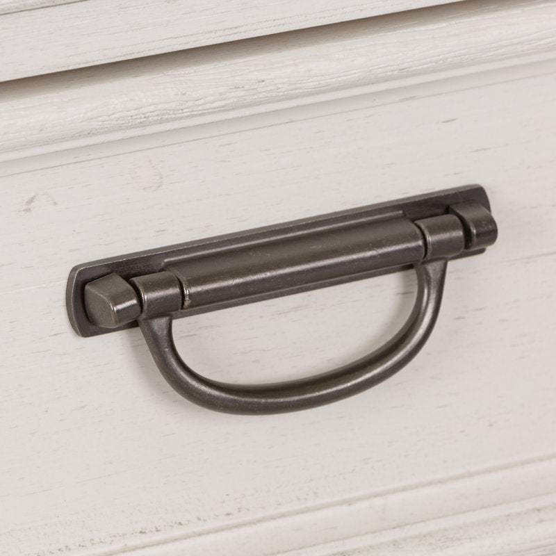 Colburn Nightstand w/ Charging Station dark greish top white base