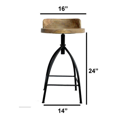 Kohlmeier Industrial Style Counter Height Stool with Adjustable Swivel Seat (open box ) only 1
