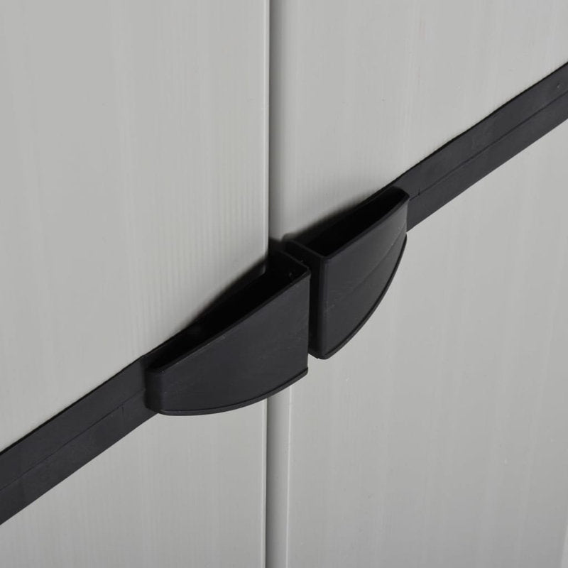 Garden cabinet vidaXL gray and medium black in PVC and PP (polypropylene) 26.8 in x 15.7 in x 66.1 in