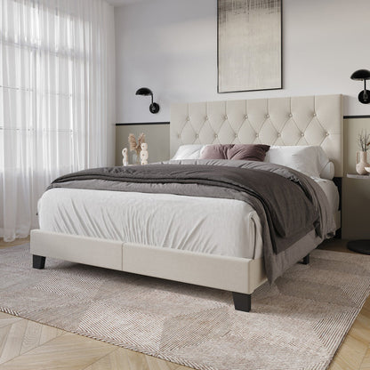 Ambrey Upholstered Bed warm Grey Queen