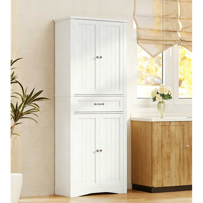 Orys 70.8" Modern Kitchen Pantry White Color