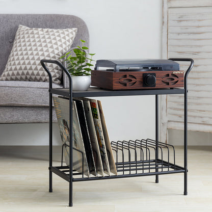 Audio Media Storage Rack with Vinyl Record Shelf