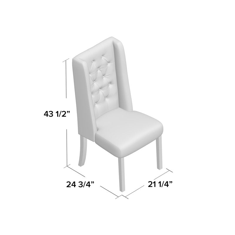 Toshia Navy Blue Upholstered Dining Chair (No Box) Set of 2 chairs