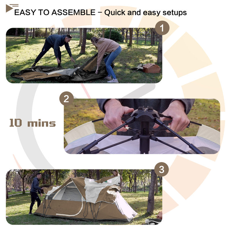 6 Person Brown Tent wayfair box 10th floor (Open Box Used Like New)