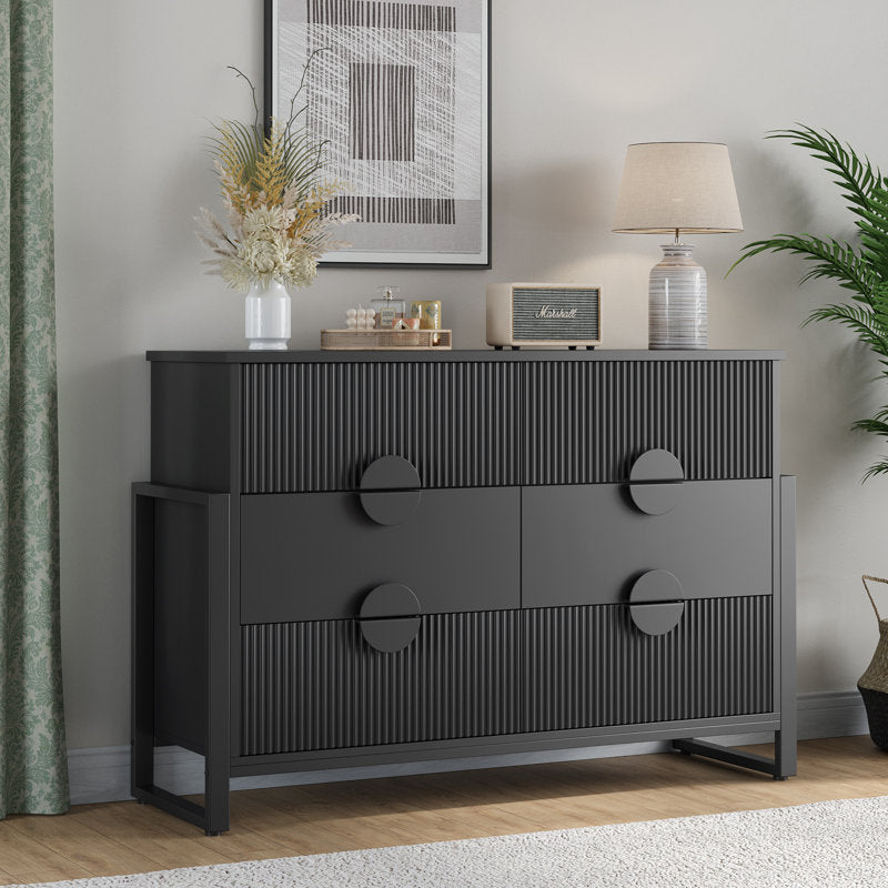 Modern Blackish 6 Drawer Dresser