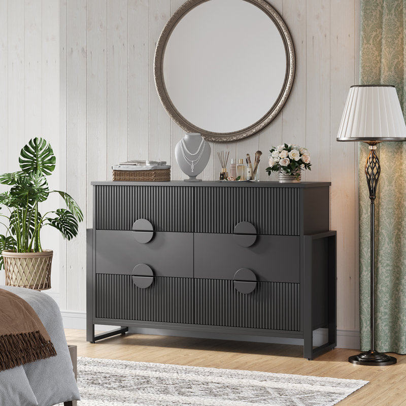 Modern Blackish 6 Drawer Dresser