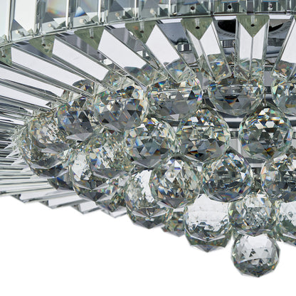 Presnell Dimmable Crystal Ceiling Fan with LED Lights and Remote Control Silver 48"