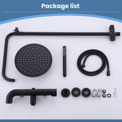 Height Adjustable Solid Brass 3 - Functions Wall Mounted Outdoor Complete Shower System