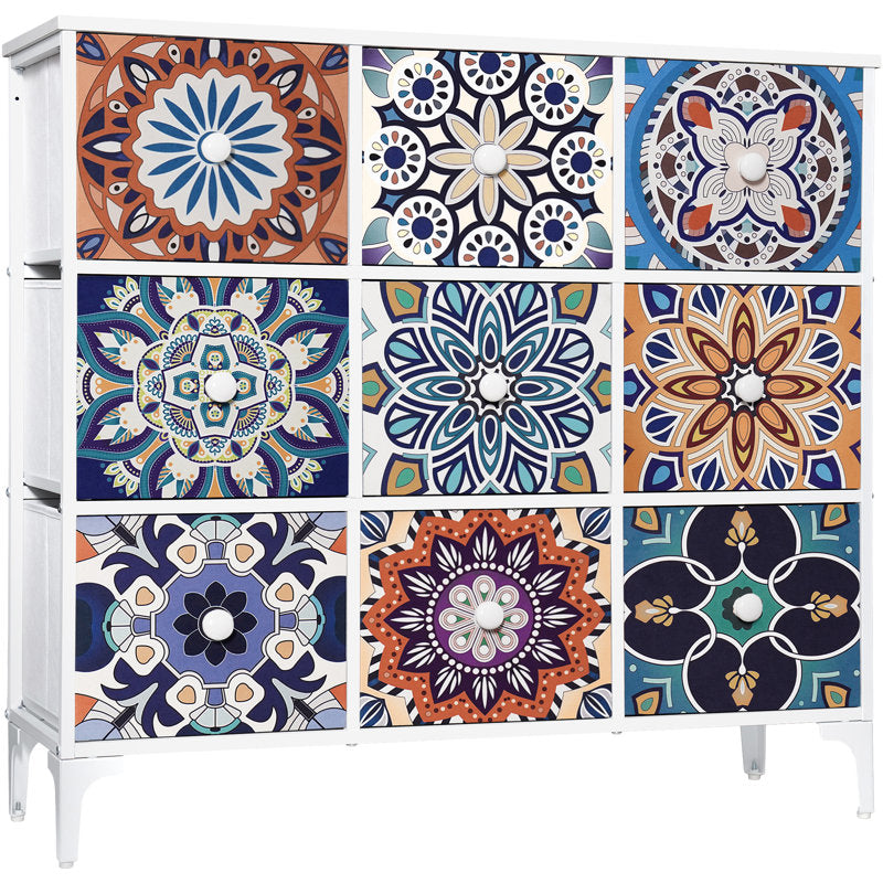 Bedroom Dresser, 9 Drawer Tall Dresser for Bedroom, Storage Chest of Drawers, 39.4'' H X 36.2'' W X 11.7'' D Vintage