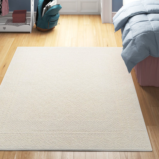 Calvo Ivory/Off-White Area Rug 5ft 3inch x 7 ft