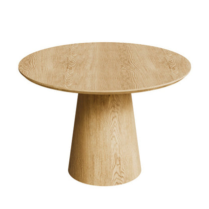 Makai Circular Dining Table with Wooden Brown Base