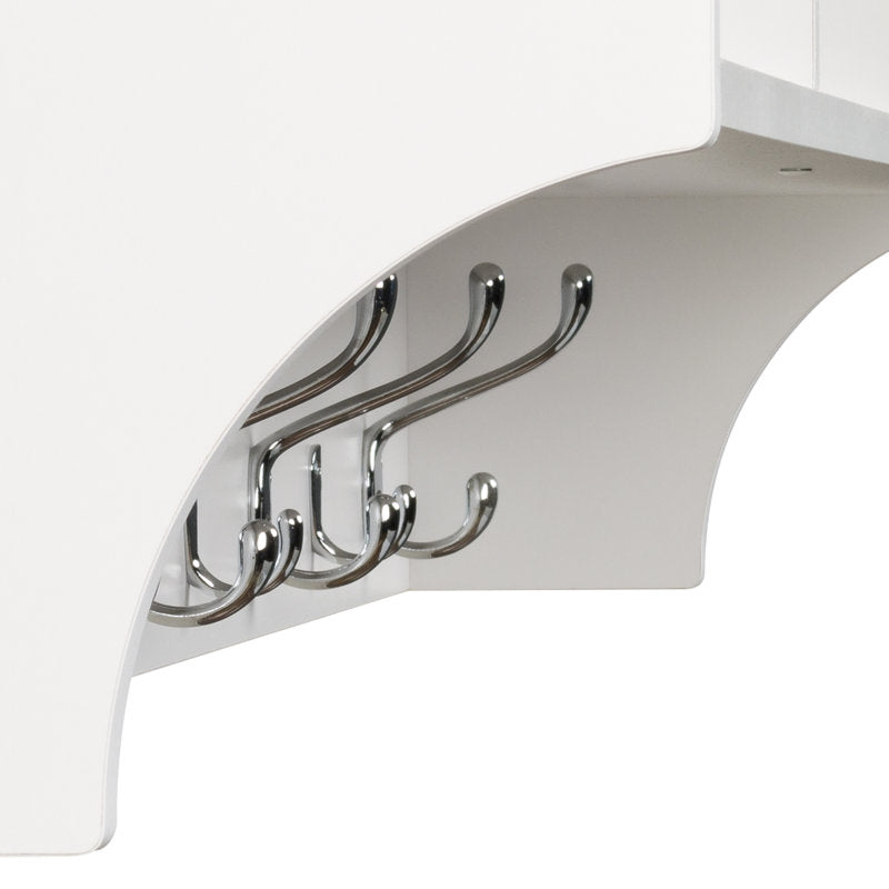Raitsa 9 - Hook Wall Mounted Coat Rack WHITE
