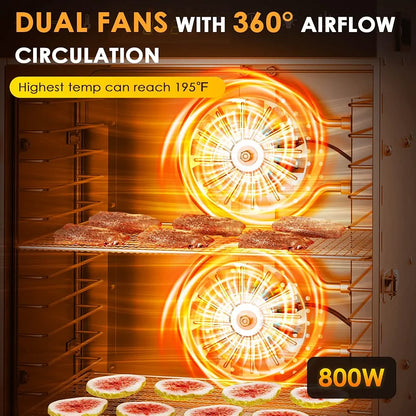 12 Stainless Steel Trays Food Dehydrators with Digital Timer and Temperature Control