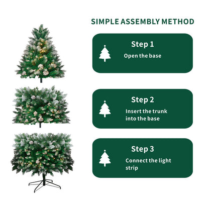 Stephanie 6' Pre-Lit Lighted Artificial Christmas Tree With Snowflakes And Pinecones