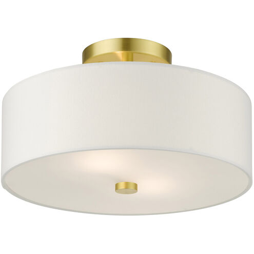 Chandran 2-Light Semi Flush Mount Beige With Golden Cover