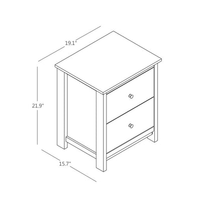 Isenbert 21.9" 2 Drawer Nightstand GRAPHITE GREY