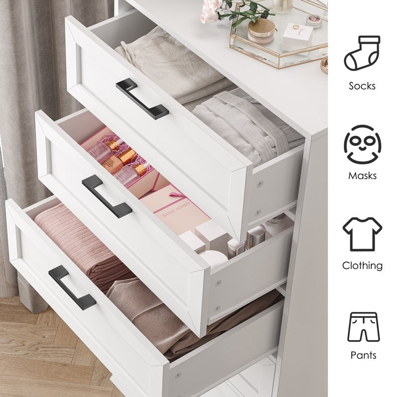 Amekia 6 Drawer 23.6" W Lingerie Warm White Color Chest