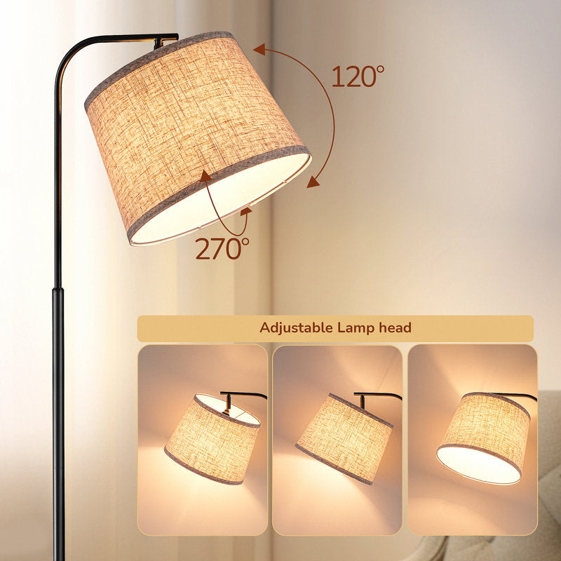 62" Tray Table Floor Lamp Black/Ebony